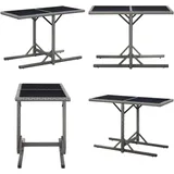 Gartentisch Anthrazit 110x53x72 cm Glas und Poly Rattan - Gartentisch - Esstisch - Terrassenmöbel - Outdoor Möbel - Polyrattan Tisch - Home & Living