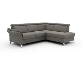 sit&more Ecksofa SIT & MORE "Vincenzo L-Form", grau (hellgrau), B:245cm H:84cm T:193cm, Sofas, Ecksofa, inklusive Kopfteilverstellung, wahlweise mit Bettfunktion, Bettkasten