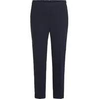 Tommy Hilfiger Webhose TOMMY HILFIGER "CREPE SLIM PULL ON PANT", Damen, Gr. 42, N-Gr, blau (schwarz night navy), Cru00eape, Obermaterial: 100% Polyester, unifarben, klassisch, slim fit knöchellang, Hosen, mit Metalllabel, Bügelfalten