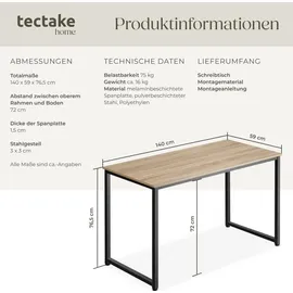 Tectake Schreibtisch Flint Braun