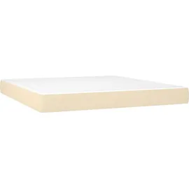 vidaXL Boxspringbett mit Matratze & LED Creme 160x200 cm Stoff