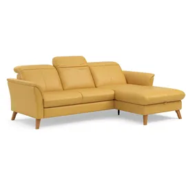 sit&more Ecksofa SIT & MORE "Romero L-Form", gelb (dijon), B:245cm H:91cm T:178cm, 100% Polyester, Sofas, Ecksofa, wahlweise mit oder ohne Relax-Funktion, Bettfunktion, Bettkasten