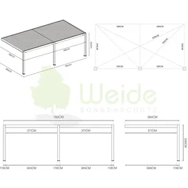 Weide E-Deluxe Plus 4 x 8 m Weiß
