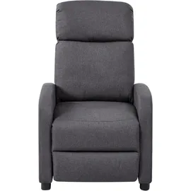 Beliani Fernsehsessel EMINENCE Kunstleinen 66 x 103 x 74 cm Dunkelgrau mit Relax-Funktion