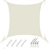 AMANKA 2x2m Sonnensegel Viereckig Wasserdicht - Sonnenschutz Segel Set mit Befestigung