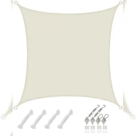 AMANKA 2x2m Sonnensegel Viereckig Wasserdicht - Sonnenschutz Segel Set mit Befestigung