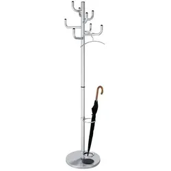 Kerkmann Garderobenständer, 8 Haken, Aluminium Silber