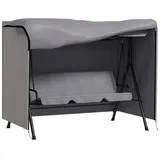 MC Star Gartenmöbel-Schutzhülle Abdeckung für Gartenschaukel, Schutzhülle für Hollywoodschaukel (Abdeckhaube, Wasserfest, Sonnenschutz, Oxford, Grau 205 x 124 x 164 cm) grau