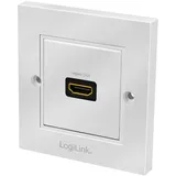 Logilink AH0017 - HDMI Wanddose mit 1x HDMI High Speed with Ethernet Kupplung (aussen Buchse/innen Buchse) in weiß