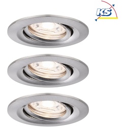 Paulmann 3er-Set LED Einbauleuchte NOVA MINI mit Modul COIN, schwenkbar, Eisen gebürstet PAUL-94295