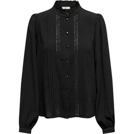 Jdy JACQUELINE de YONG JDY Damen, Bluse Spitze Rüschen Langarm voluminöser Armschnitt regular fit Farben:Schwarz-2, Größe:36