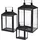 Mojawo 3er Gartenlaternen Laternen Metall Windlicht Schwarz H28/35/44cm