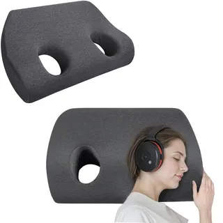LELEFIDO Piercing Kissen mit Zwei Ohrlöchern,Piercing Kissen Ohr für Sleepingring Seitenschläfer zur Schmerzlinderung im Ohr ,Ohrenentzündungen,Kissen, Ohrenkissen (Schwarz)