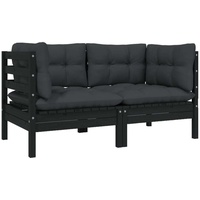 vidaXL 2-Sitzer Loungesofa schwarz inkl. Kissen 806650