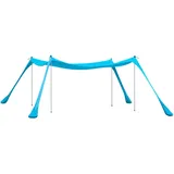 SoBuy Strandzelt Sonnensegel Strandmuschel Tragbarer Strandzelt mit Alu-Stangen Sonnenschutz für Strand Hellblau OZT02-HB