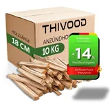 Anzündholz 10 KG THIVOOD – 18 cm Anfeuerholz für Zuhause – trockenes Kaminholz aus Fichte und Kiefer – Anmachholz ofenfertig und ideal für Feuerschale, Pizzaofen, Grill und Kamin