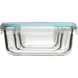 5five simply smart 5five - 3er-set quadratische vorratsdosen pm "clipeat" glas