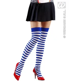 W WIDMANN MILANO Party Fashion, gestreifte schwarze und weiße Strümpfe, einzigartiger Stil, optimaler Komfort, vielseitig einsetzbar, pflegeleicht, trendiges Accessoire für all Ihre Festlichkeiten