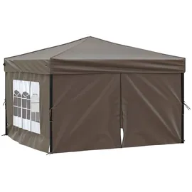 vidaXL Partyzelt Faltbar mit Seitenwänden Taupe 3 x 3 m