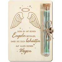 BOFUNX Schutzengel Geldgeschenk Verpackung aus Holz mit Reagenzgläser Lustige Taufgeschenke für Mädchen Jungen Kommunion Konfirmation Jugendweihe Geldgeschenk Verpackung