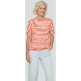 Rabe Rundhalsshirt im Streifen-Look und mit Nieten-Details Gr. 48, Mandarine, , 94374915-48