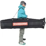 Unistrengh - wasserdichte Snowboardtasche Rollen Skitasche Snowboard Roller Bag gepolstert Skisack Teleskop-Tragetasche mit schuhfach Boardbag Wheels 100-210cm Verstellbarer Größe Schwarz