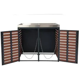 Proregal Mülltonnenverkleidung 124 x 134 x 84 cm walnuss