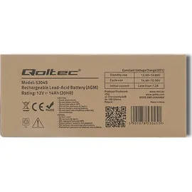 Qoltec AGM Batterie 14Ah 12V