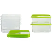 MiraHome Gefrierdosen 6x1,3L rechteckig grün – Vorratsdosen mit Deckel luftdicht – Transparente Frischhaltedosen mit Deckel – Aufbewahrungsbox Küche für Mealprep & Organisation – Austrian Quality