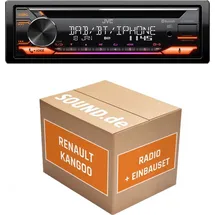 JUST SOUND best choice for caraudio Autoradio Einbaupaket JVC KD-DB922BT Renault Kangoo Typ W + Bluetooth Telefonieren Audiostreaming