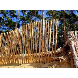 H4L Staketenzaun Holzzaun 120cm Höhe, Haselnuss, Zaun 5m Länge, Gartenzaun, 4-6cm Lattenabstand,