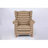 Better Home Polstersessel Loretta Kariert 86 x 105 x 81 cm Braun