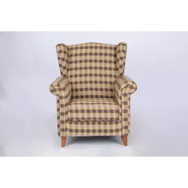 Better Home Polstersessel Loretta Kariert 86 x 105 x 81 cm Braun