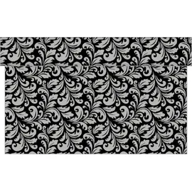 Sovie Horeca Tischläufer Carlo in Schwarz-Silber aus Linclass® Airlaid 40 cm x 24 m, 1 Stück