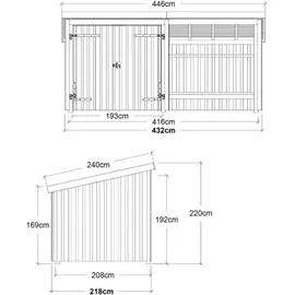Plus Nordic Multi Gartenhaus 4,16 x 2,08 m Beige