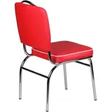 Wohnling Esszimmerstuhl WL1.715 rot, Weiß Kunstleder