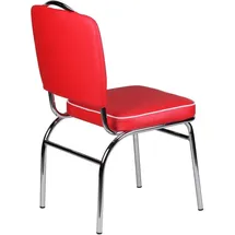 Wohnling Esszimmerstuhl WL1.715 rot, Weiß Kunstleder