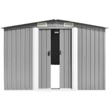 "WINTER SALE" Gartenhaus 257x298x178 cm Metall Grau - Mülltonnenboxen NEU4721726 - Grau