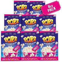 Popz Sweet Popcorn 8er Pack (8 x 270 g), Popcorn Mais für das perfekte Filmerlebnis zu Hause - Mikrowellenpopcorn mit leckerem süßen Geschmack, 2.16 kg