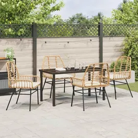 vidaXL Garten Essgruppe 5 pcs Braun Poly-Rattan - Braun