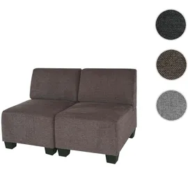 MCW 2-Sitzer Sofa Couch Moncalieri, Stoff/Textil ~ braun,