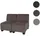 MCW 2-Sitzer Sofa Couch Moncalieri, Stoff/Textil ~ braun,