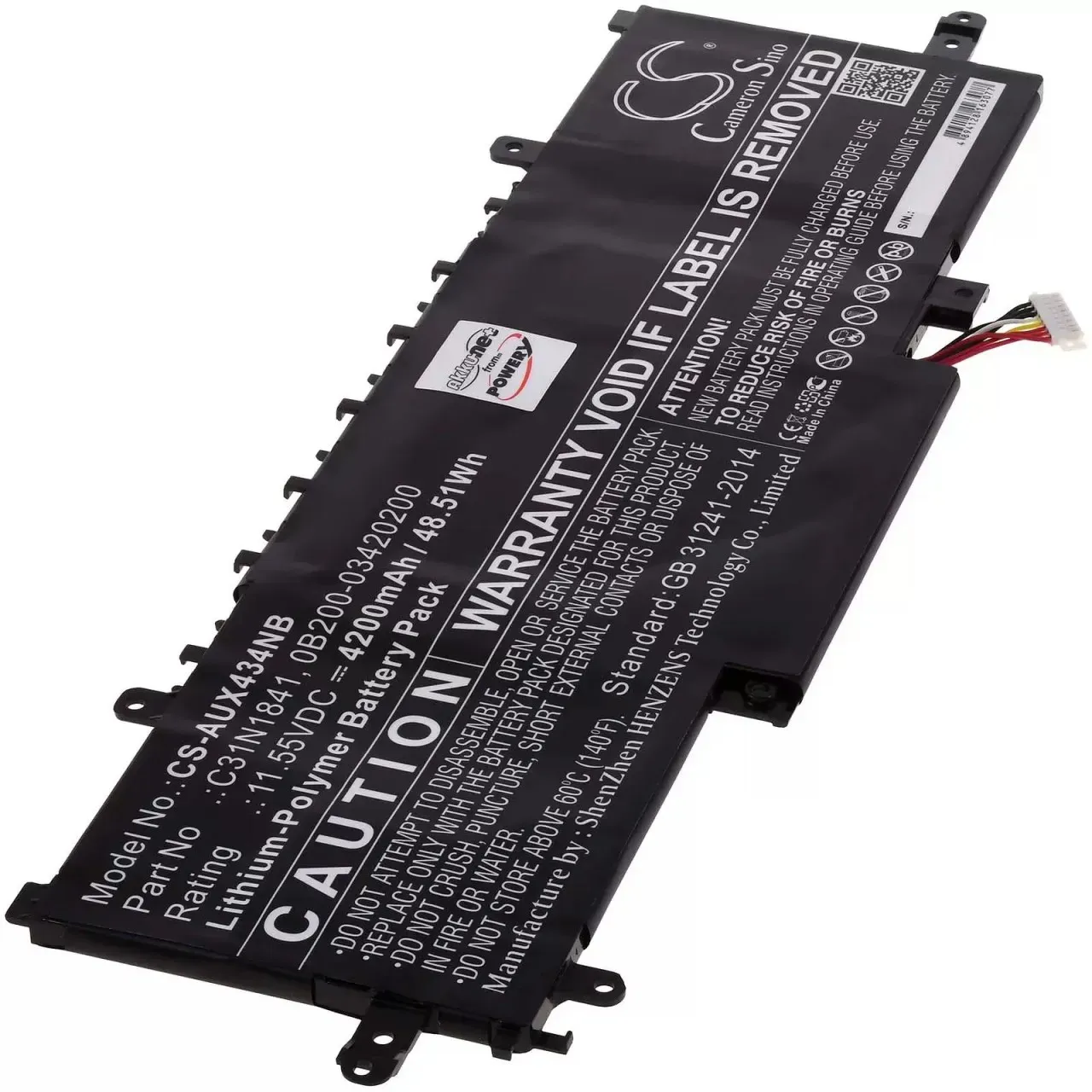 Akku passend für Laptop Asus ZenBook 14 UX434, Typ C31N1841 - 11,55V - 4200 mAh