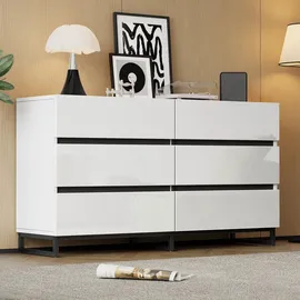 stilvora Sideboard 140 x 78,5 x 39,5 cm Weiß / Schwarz