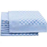 ZOLLNER Geschirrtücher Baumwolle in 46x70 cm - super saugstarke und robuste Küchentücher – waschbar bis 60°C – in blau kariert - Gastronomiequalität - Oeko Tex® Zertifiziert