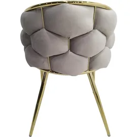 Kayoom Polsterstuhl »Stuhl Grace 125 2er-Set, Gestell aus Eisen, bequem gepolstert« (Set) 2 Stk.Graziöses Design, absolutes Eye-Catcher, geflochtener Rücken