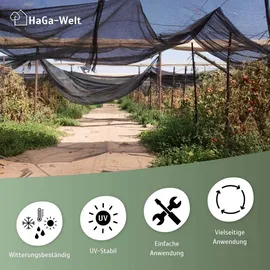 Haga® Schattiernetz Sichtschutznetz Gewächshaus- netz HaGa 60% 2m Höhe (Meterware)