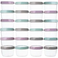 QILZO 24 Frischhaltedosen mit deckel 200 ml BPA frei, mikrowellen und spülmaschinenfest, Gefrierschrank, Gefrierdosen mit deckel Wiederverwendbarer, Vorratsdosen, Aufbewahrungsbox Küche