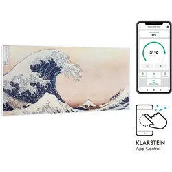 Klarstein Wonderwall Air Art Smart Infrarotheizung 120x60cm 700W Wandinstallation App-Steuerung Wellen Mehrfarbig