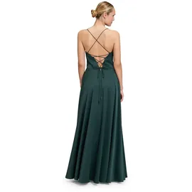 Vera Mont Abendkleid Wasserfallausschnitt Grau/Grün 36